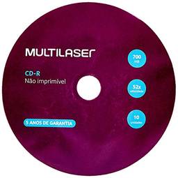 Mídia Multilaser Cd-R Vel. 52X - 10 Un. Shrink - CD027
