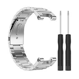 Moniss Pulseira de relógio de aço inoxidável compatível com Huami Amazfit T-Rex T-Rex Pro pulseira de substituição para pulseiras de metal Huami Series