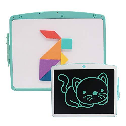 Sangmei Tablet LCD de escrita de 16 polegadas com quebra-cabeça magnético Tangram Apagar e botão de bloqueio Reutilizável prancheta de desenho digital eletrônico Bloco de caligrafia para crianças Alu
