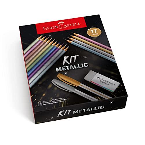 kit Metallic, Faber-Castell, KIT/METAL, Edição Limitada, 17 peças