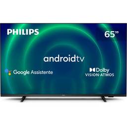 PHILIPS Android TV 65" 4K 65PUG7406/78, Google Assistant Built-in, Comando de Voz, Dolby Vision/Atmos, VRR/ALLM, Bluetooth 5.0