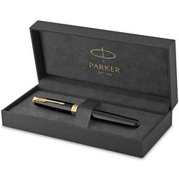 Parker Caneta-tinteiro Sonnet Black Laca, ponta média, tinta preta