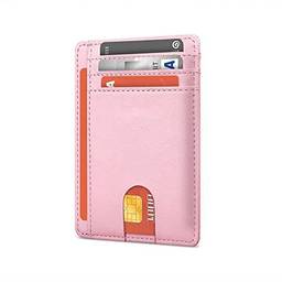 Porta-cartões masculinos carteira porta-cartões anti-roubo RFID moda simples cor sólida
