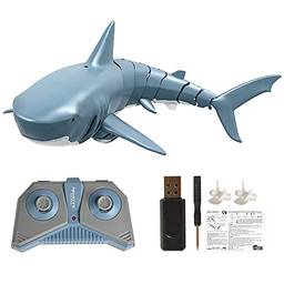 Eastdall Mini brinquedo de controle remoto tubarão rc brinquedo de natação brinquedo subaquático rc barco elétrico corrida barco barco brinquedo paródia