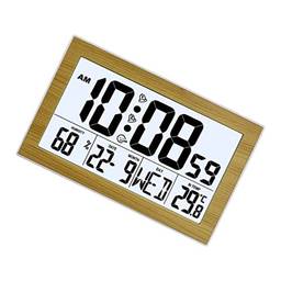 Grande Despertador de Parede Digital: Relógio de Calendário Eletrônico Grande Relógio de Tela Digital Relógio de Mesa de Parede Bateria