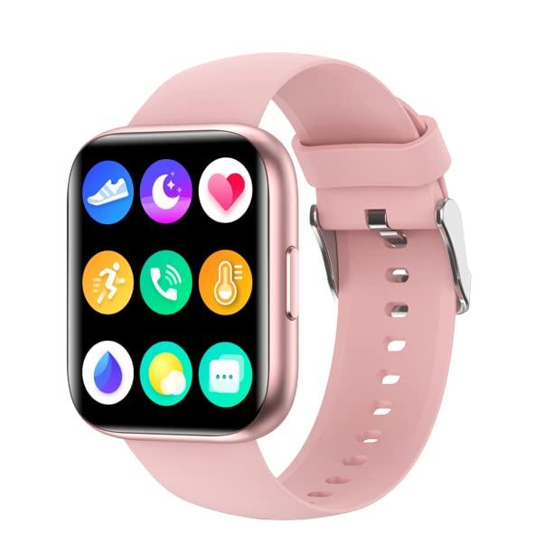Smartwatch 1,81" tela de relógio inteligente para telefones Android iOS Monitor de freqüência cardíaca de oxigênio no sangue pressão arterial Rosa ouro