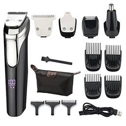 BAAD máquina de cortar cabelo,Aparador de cabelo esportivo e aparador de barba,Secador de cabelo recarregável USB, nariz, barba, costeletas (preto)