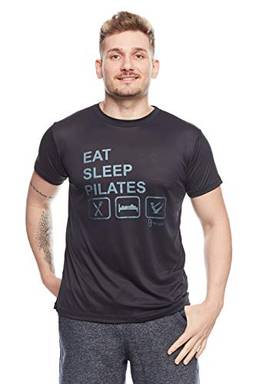 camiseta Porus ''EAT SLEEP PILATES'' Pratyque Preto