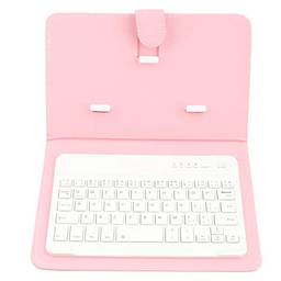 Labuduo Teclado sem fio, leve, compacta, resistente à poeira, capa de teclado Bluetooth, para telefone doméstico (rosa)