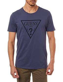 T-Shirt Logo Triangulo Vazado, Guess, Masculino, Azul, P