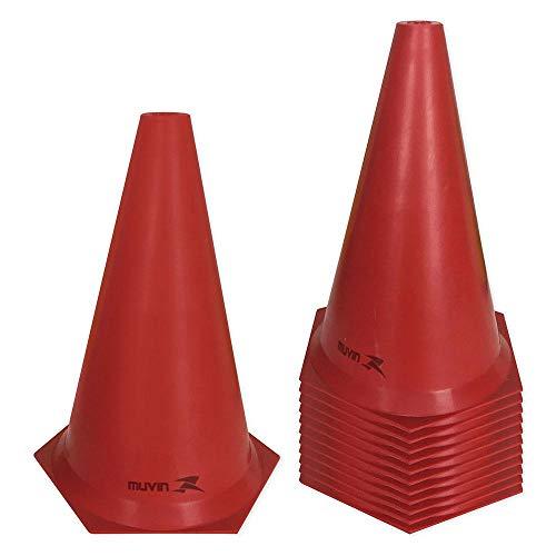 Cone de Marcação de Plástico - 24cm - Kit com 12 - Vermelho - Muvin