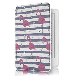 Capa Novo Kindle Paperwhite à Prova D’água WB® Ultra Leve Auto Hibernação Sensor Magnético Silicone Flexível Flamingos