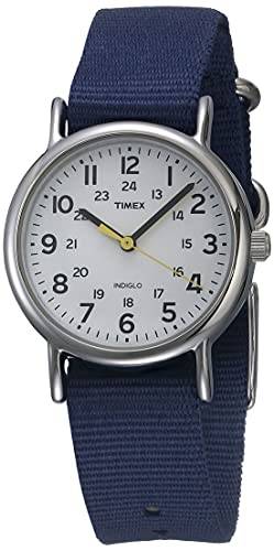 Relógio feminino Timex Weekender 31 mm, branco/azul