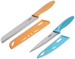 Zyliss Conjunto de 2 facas serrilhadas clássicas, 20,32 cm/15,24 cm, laranja/azul