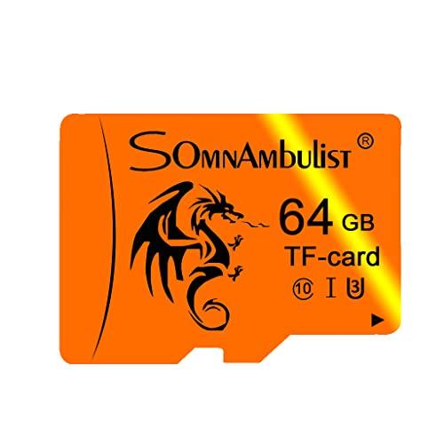 Somnambulist Cartão Micro SD Card 64GB TF Card de Velocidade de Vídeo C10 Certificação Desempenho A1 Aplicativo (Dragão 64GB?