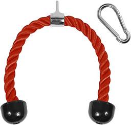 Yes4All Acessório de cabo de corda tríceps - Cabo de fixação de máquina de exercício - Comprimento da corda de 68,5 cm - Vermelho