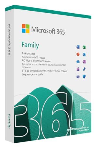 Microsoft 365 Family | Office 365 apps | 1TB na nuvem por usuário | até 6 usuários | assinatura anual | Nova Versão
