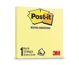 Bloco de Notas Adesivas Post-it Amarelo 76 mm x 76 mm - 100 folhas