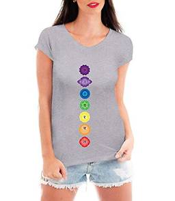 Camiseta Blusa Criativa Urbana 7 Chakras Esotérica Equilíbrio Cinza G
