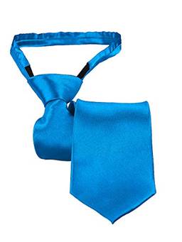 Gravata Slim Fit Com Zíper e Nó Pronto (Adulto, Azul-Tiffany)