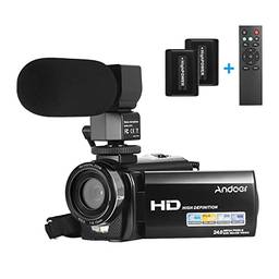 calau HDV-201LM 1080P FHD Filmadora Digital Video Filmadora Gravador DV 24MP Zoom Digital 16X Tela LCD de 3,0 polegadas com 2 pilhas recarregáveis+ Microfone Externo