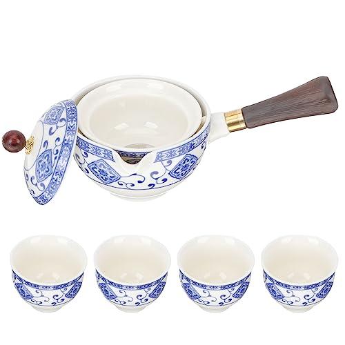KICHOUSE 1 conjunto de bule de chá de folhas soltas bule de chá japonês, conjunto de chá chinês, conjunto de chá portátil estilo chinês, bule de porcelana de cerâmica, bule de chá, bule de chá, bule de chá para casa, conjunto de chá