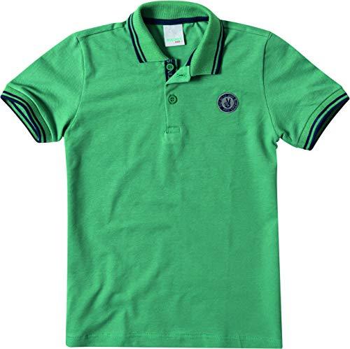 Camisa Polo piquê com aplique, Malwee Kids, Meninos, Verde Militar, 12