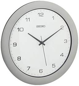 Seiko Relógio de escritório com varredura silenciosa de metal escovado de 30,48 cm