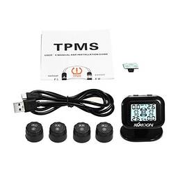 GoolRC Sistema de Monitoramento de Pressão dos Pneus TPMS Display LCD em tempo real sem fio 4 Sensores externos Função de alarme