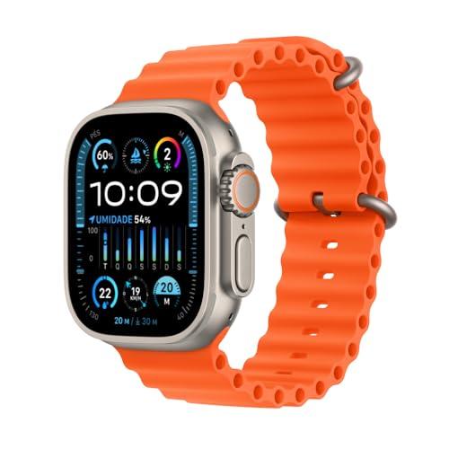 Apple Watch Ultra 2 GPS + Cellular • Caixa de titânio – 49 mm • Pulseira Oceano laranja