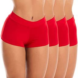 Kit 4 Calcinhas Shorts Cuecas Boxer Feminina Shortinho | 11 cor:vermelho;tamanho:GG