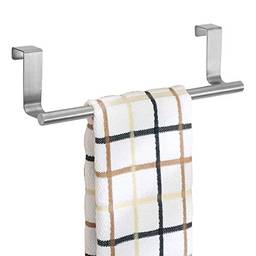 iDesign Forma Barra de toalha de metal sobre o armário, toalha de mão e toalheiro para banheiro e cozinha, 23,5 x 6,3 x 6,3 cm, aço inoxidável