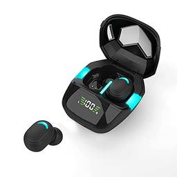 TwiHill Fone de ouvido Bluetooth sem fio com tampa de carregamento, fone de ouvido esportivo para corrida preto
