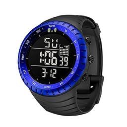 Tomshin Relógio digital masculino esportivo ao ar livre à prova d'água relógios digitais LED luminoso eletrônico relógio de pulso com cronômetro de alarme