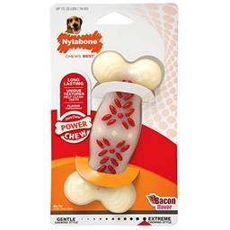 Nylabone Dura Chew Wolf Bacon Flavored Bone Dog Chew Toy, Médio/Lobo - Até 16 kg (NCF403P)