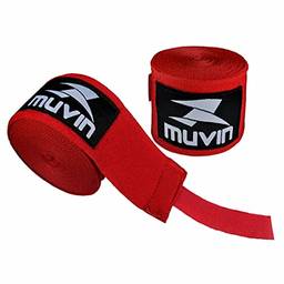 Bandagem Elástica Muvin 5 Metros Com Velcro e Alça Para Polegar - Atadura de Proteção Para Mãos e Punhos - Faixa de Boxe - Muay Thai - MMA - Artes Marciais - Treino - Unissex - Várias Cores