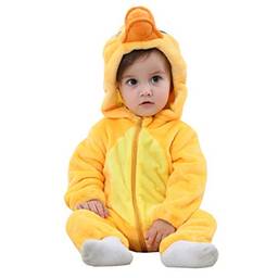 Elonglin Macacão Animal Flanela para Bebês Unissex Zíper com Capuz Pijama para Bebês Macia Quente D 18 – 24 meses