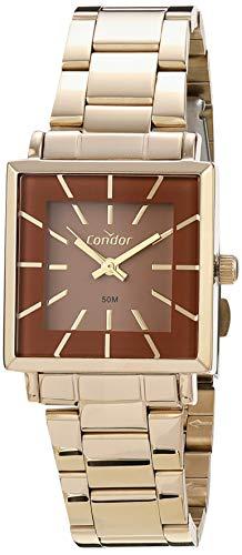 Kit Relógio Condor, Pulseira de Aço Inoxidável, Feminino Dourado CO2035MVU/K4D + semi-joia