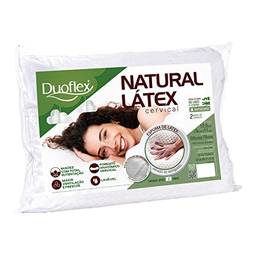 Travesseiro Duoflex Natural Látex Cervical, Branco, para fronha 50 x 70 cm