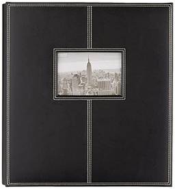 Pioneer Photo Albums 5PS-300 álbum de fotos de couro sintético costurado com 300 bolsos, preto