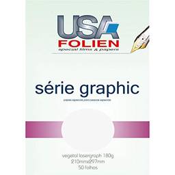 Usa Folien 8026, Papel Vegetal, Lasergraph, A4, 180 g, Multicor, Pacote de 50