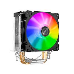 Qudai LED CPU Radiator Cooling Fan 2 Heat Pipes CPU Cooler CR-1200 Substituição para Intel LGA1200 / Intel 1151 / AMD AM4 / FM2 +