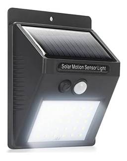 Luminária Solar 30 Leds Sensor de Presença Arandela Automático Luz Externa de Parede Jardim