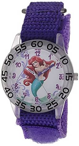 Disney Relógio infantil W001669 Ariel analógico de quartzo roxo, Roxa