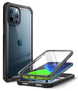 Capa Capinha Case i Blason Ares para iPhone 12 Pro Max 6.7 polegadas (versão 2020), capa resistente de dupla camada transparente com protetor de tela integrado  (Preto)