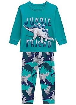 Conjunto de Pijama Camiseta e Calça, Brandili, Meninos, Verde Palmeira, 8