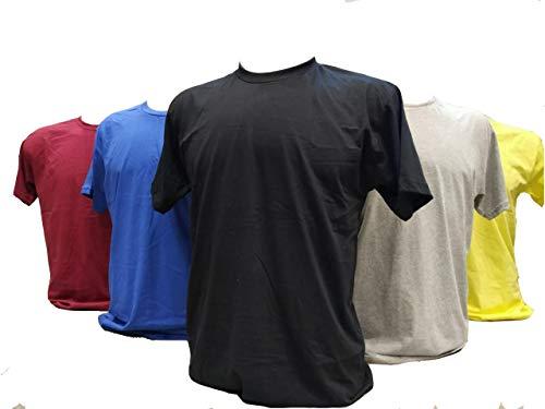 Kit 5 Camisetas 100% Algodão (Vinho, Azul Royal, Preto, Cinza Mescla, Amarelo Canario, P)