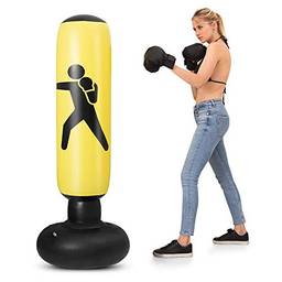 Tomshin Saco de boxe de PVC inflável de 5,2 pés Saco de boxe inflável de boxe de fitness Saco de boxe