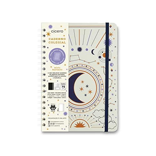 Caderno Espiral Astral Pautado 17x24 Carta Lunar