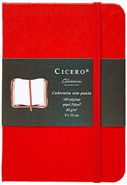 Cicero Clássica Caderneta Capa Dura de 160 Páginas, Vermelho, 9 x 13 cm